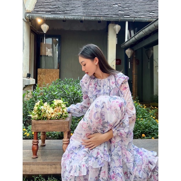 Đầm dài hoa sắc tím