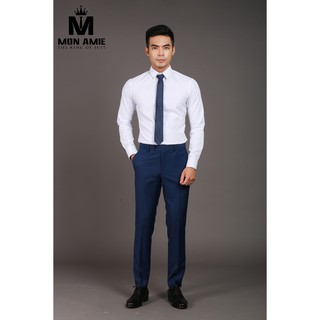 Áo Sơ Mi Trắng Nam Mon Amie Dài Tay Slim Fit - S01.501