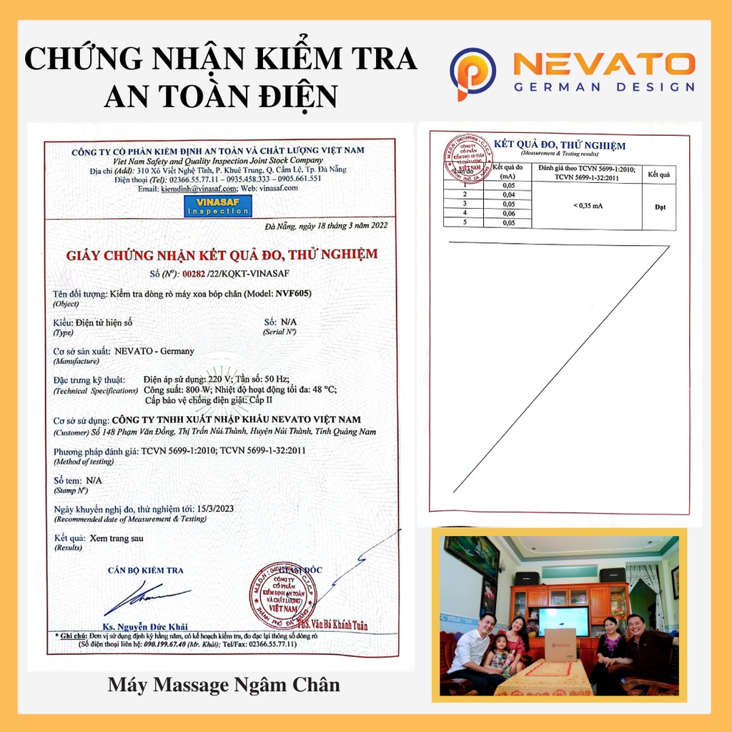 Bồn Ngâm Chân Massage Diệt Khuẩn Thông Minh Nevato NVF605 Công Suất 800W