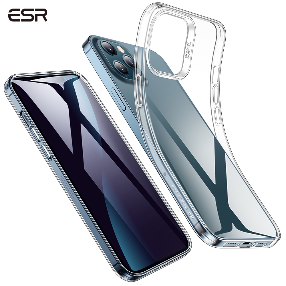 Ốp điện thoại ESR TPU trong suốt mềm mỏng chống ố vàng thích hợp cho iPhone 12