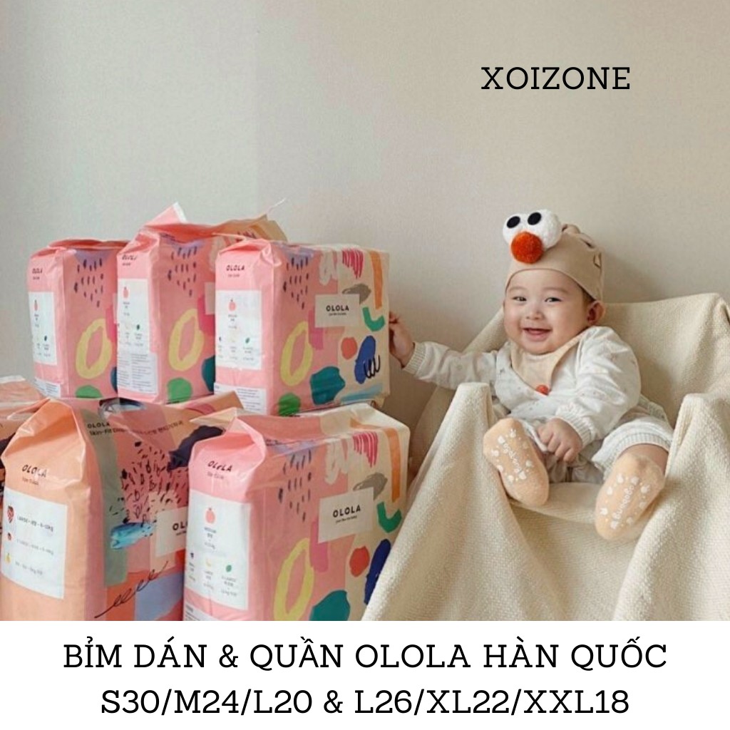 Bỉm tã dán/ tã quần hoa quả OLOLA Hàn Quốc S30/M24/L20 &amp; L26/XL22/XXL18