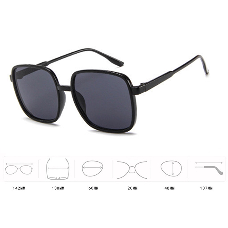 Kính Mát Vuông Chống Tia Uv400 Phong Cách Cổ Điển Sang Trọng Dành Cho Nữ