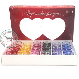 Bộ 24 nến trang trí, nến sinh nhật, đèn cầy nhiều màu sắc