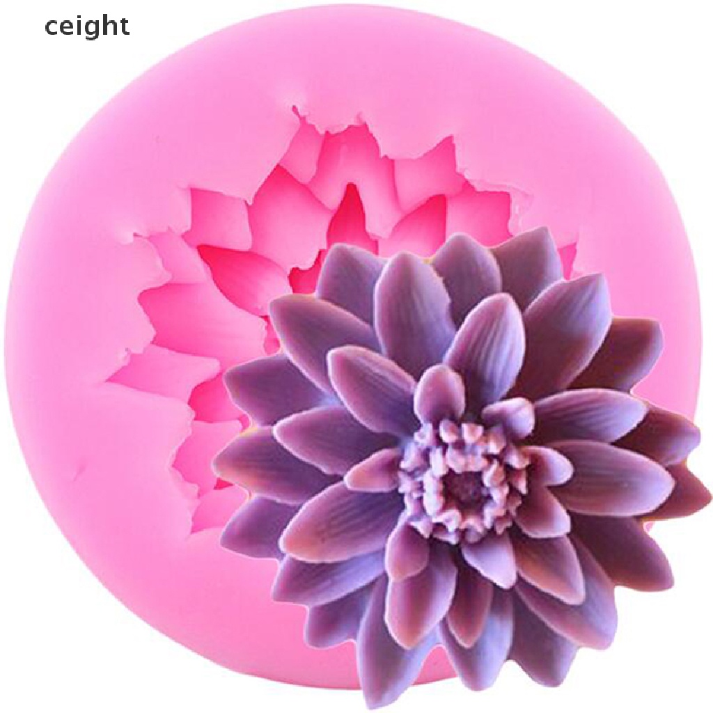 Khuôn silicone làm xà phòng bánh trang trí DIY tạo hình bông hoa cúc resin