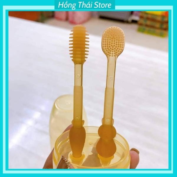 Set Rơ Lưỡi Và Bàn Chải Đánh Răng Silicon Cho Bé Từ 0-18Tháng