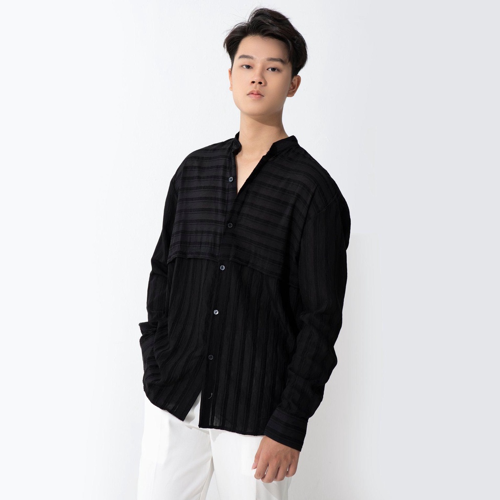 Áo sơ mi nam linen Màu Đen Phom Hàn Quốc Lịch Lãm Thời Trang Ứng Dụng