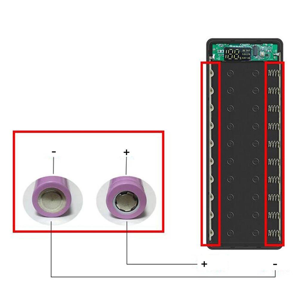Hộp Đựng Pin Sạc Dự Phòng PD QC 3.0 10 X 18650 Màn Hình LCD Ốp