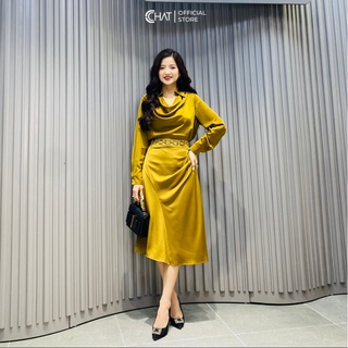 Chân váy bổ chéo nhún sườn CCHAT