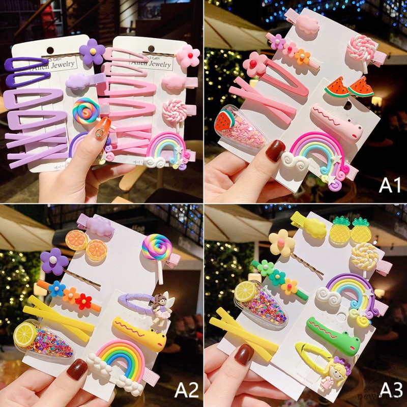 Set 10 Kẹp Tóc Hình Kẹo Mút Dễ Thương Cho Nữ