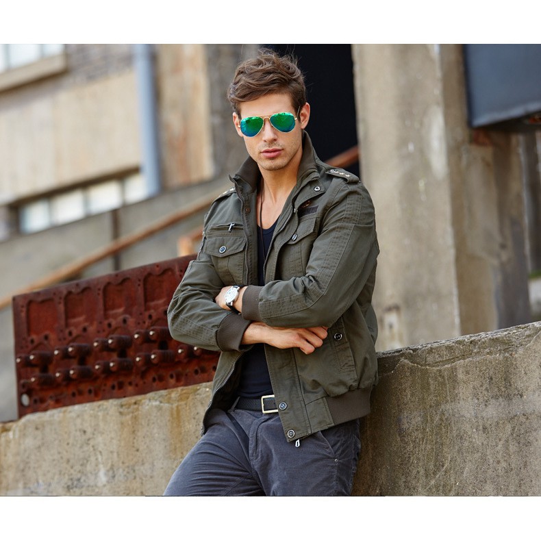 Áo khoác nam KAKI cổ trụ, áo khoác nam phong cách, cá tính, MẪU ÁO LÍNH HOT 2020 [ẢNH THẬT 100%] [A009N] | BigBuy360 - bigbuy360.vn