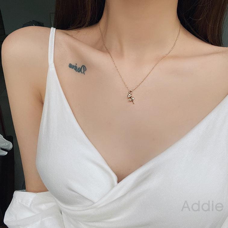 [Addie] Vòng Cổ Hàn Quốc Trang Sức Thời Hợp Trang Kim Ngọc Trai Hoa Hồng Hoa Cúc Daisy Bướm Mặt Dây Chuyền Vòng Cổ Cho Phụ Nữ