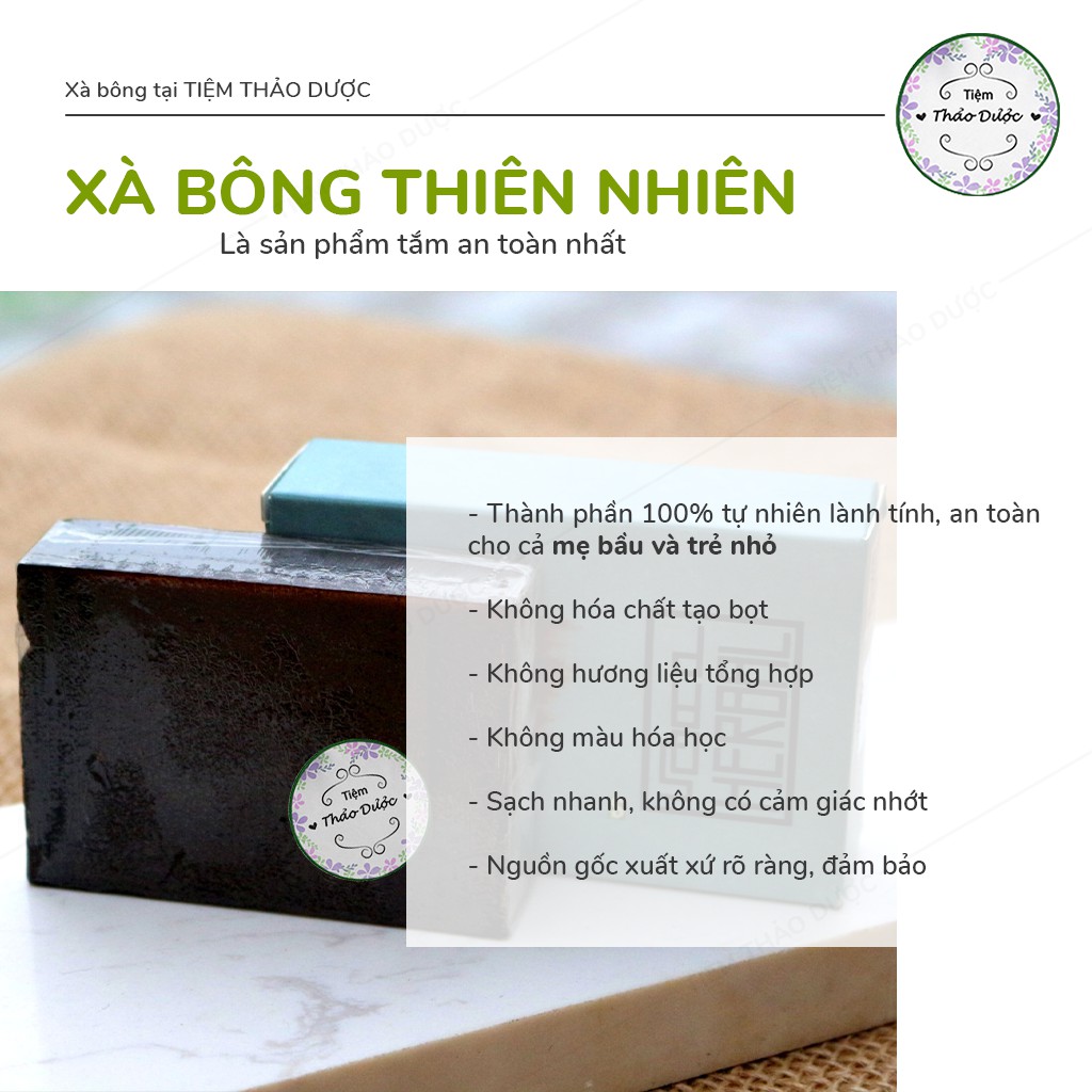 Xà phòng cao thảo dược Tiệm Thảo Dược Xanh xà bông sinh dược hỗ trợ chứng mẩn ngứa, dị ứng