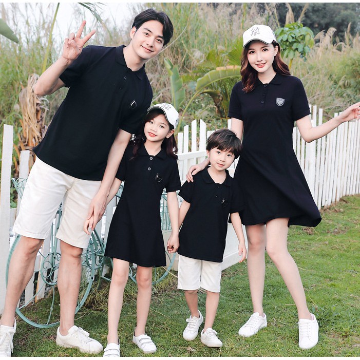 Áo Gia Đình Cổ Trụ Familylove - Đồng Phục Gia Đình Có Cổ In Logo Chất Liệu Nỉ Da Cá Cotton 100% Co Giãn Cao Cấp