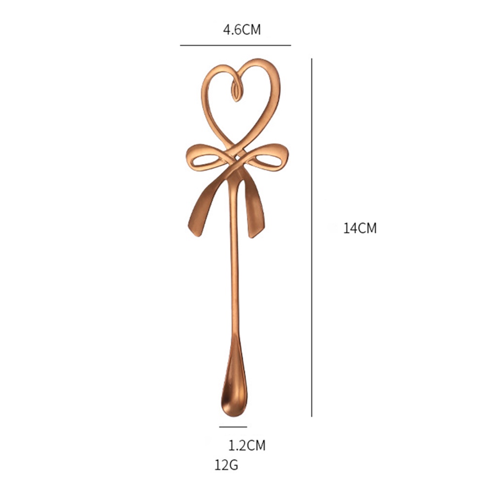 Muỗng Cà Phê Thép Không Gỉ Cán Dài Hình Nơ Sáng Tạo