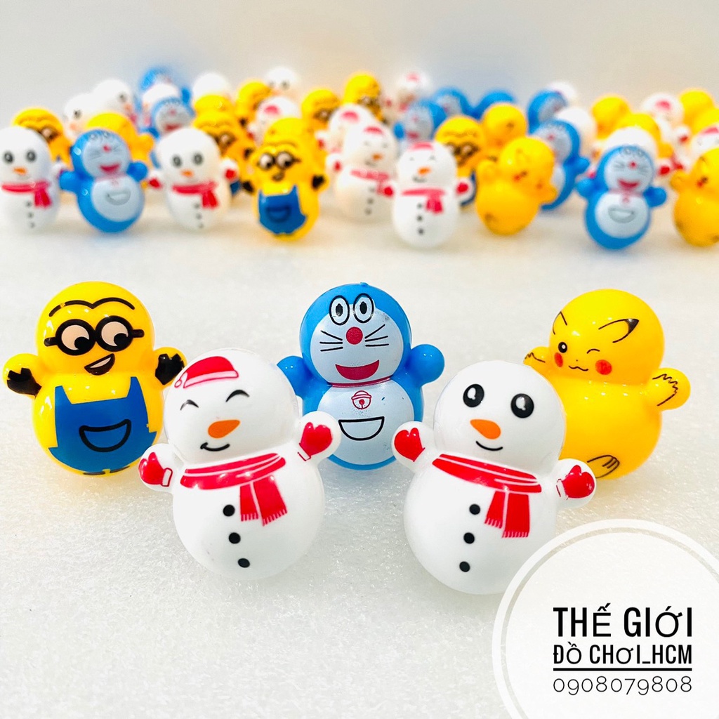 HOT - NHIỀU MẪU] Đồ chơi Con lật đật mini siêu dễ thương hình Doremon, Pikachu, Minion giúp xả stress, giảm căng thẳng