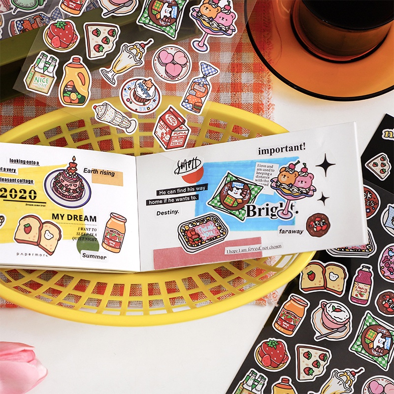 Mhamm 1 Tờ Nhãn Dán Đồ Ăn Nhanh Mùa Hè