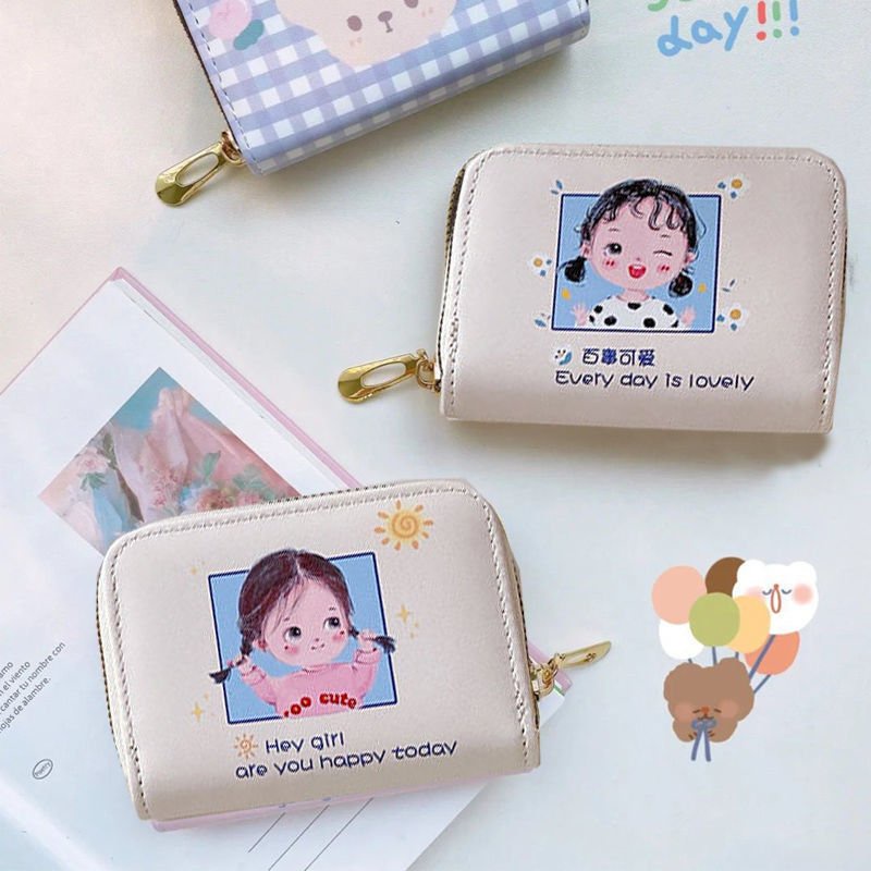 VÍ CẦM TAY KHÓA KÉO CÔ GÁI MŨ LE