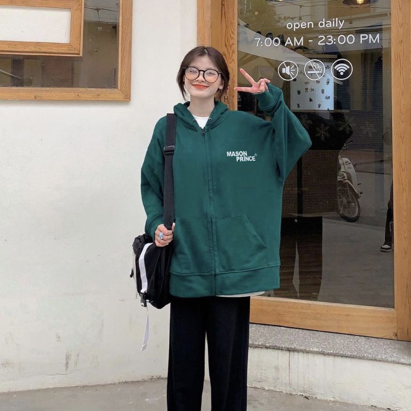 Áo Hoodie Zip Mason Prince Unisex Nam Nữ