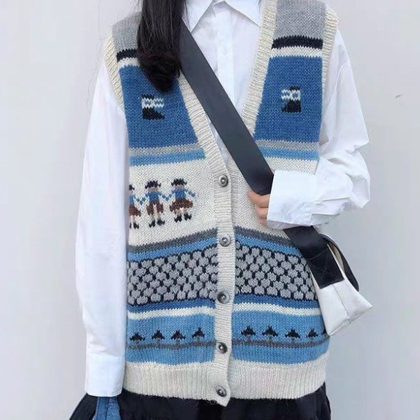 Gile Len Nữ ELISA Ullzang, Áo Gile Len Cài Cúc Hàng Quảng Châu Thời Trang Cao Cấp | BigBuy360 - bigbuy360.vn