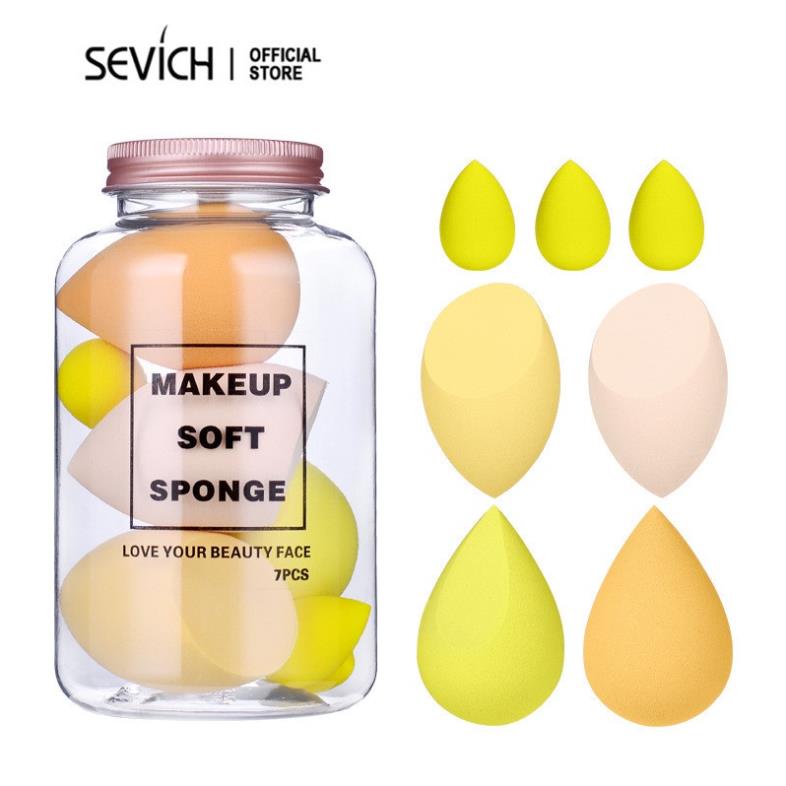 Set 7 Bông Trang Điểm Sevich Dùng Ướt Và Khô Tiện Dụng Chất Lượng Cao