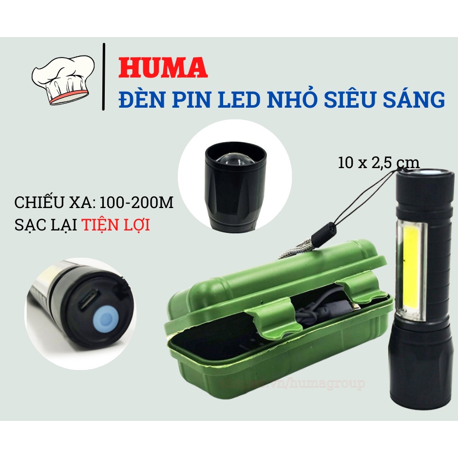 Đèn Pin Mini Siêu Sáng Có Sạc Lại Có Thể Zoom Được Giá Rẻ