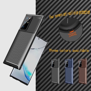 Ốp điện thoại silicon mềm sợi carbon chống sốc cho Samsung Galaxy Note 20 Ultra 5G 9 10 Plus Lite
