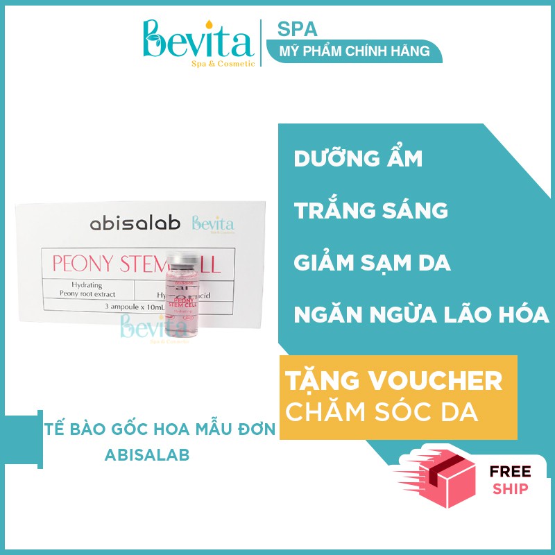 Tế bào gốc hoa mẫu đơn dưỡng ẩm Abisalab Peony Stem Cell, tế bào gốc giúp sáng da - Bevita