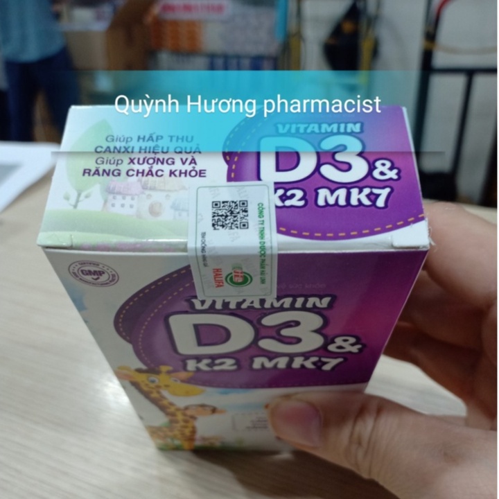 Vitamin D3 K2 MK7 10ml giúp hấp thu canxi hiệu quả