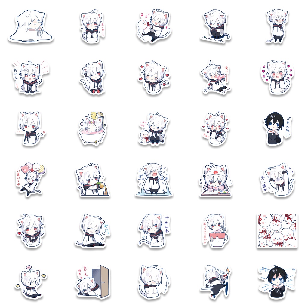 Bộ 65 Miếng Dán Hình Cậu Bé Shota Dễ Thương Dùng Trang Trí Vali/Laptop/Điện Thoại