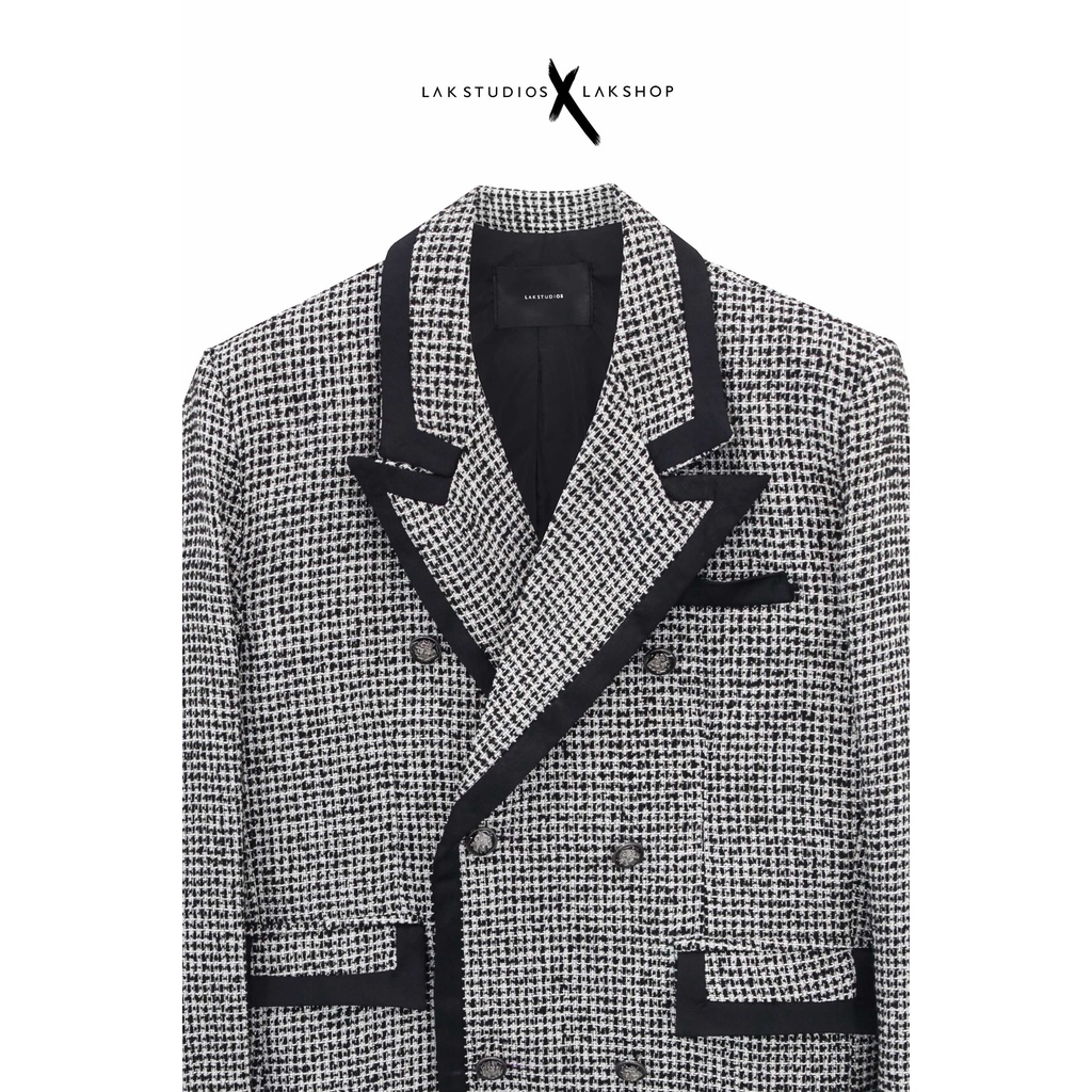 Áo dạ Lak Studios Houndstooth Tweed Blazer