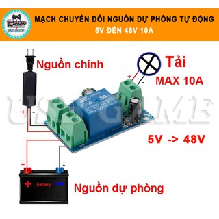 Combo Hộp + Mạch Chuyển Đổi Nguồn Tự Động từ 5V đến 48V 10A cho hệ thống camera bộ báo động chống trộm...