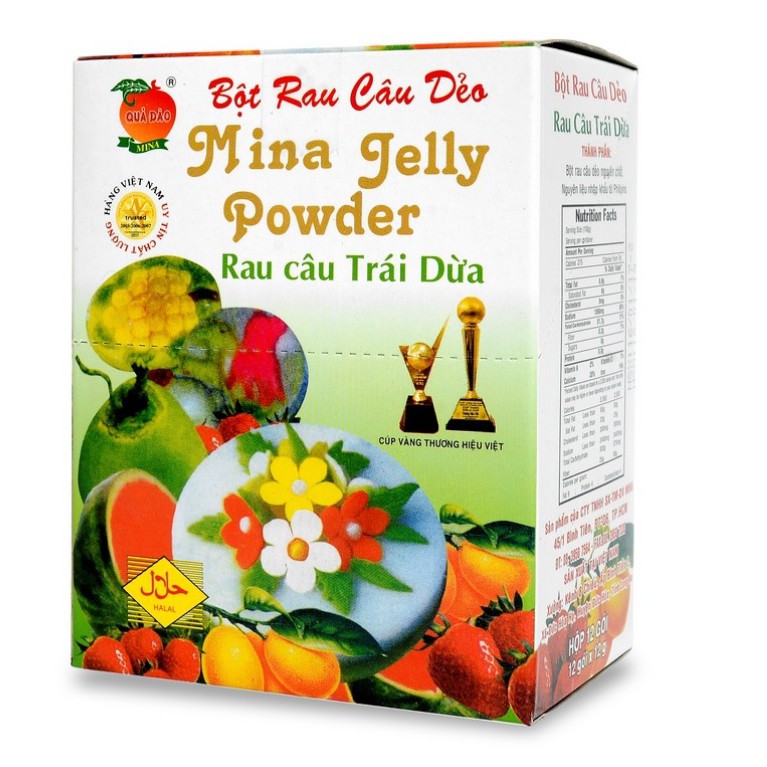 1 Hộp Bột Rau Câu Dẻo MINA 12 gói