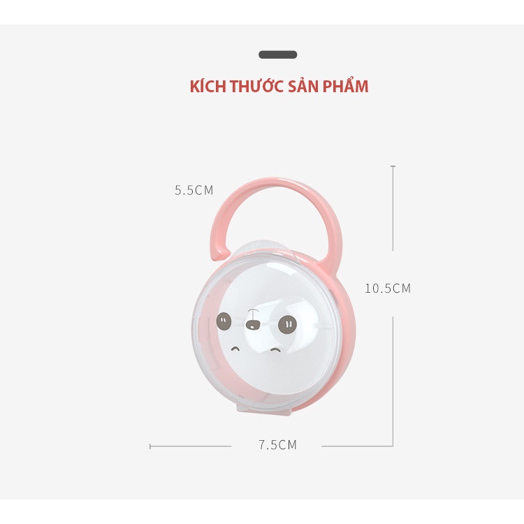 Hộp Đựng Ti Giả, Núm Ti Cho Bé Trong Suốt, Có Móc Treo Tiện Lợi