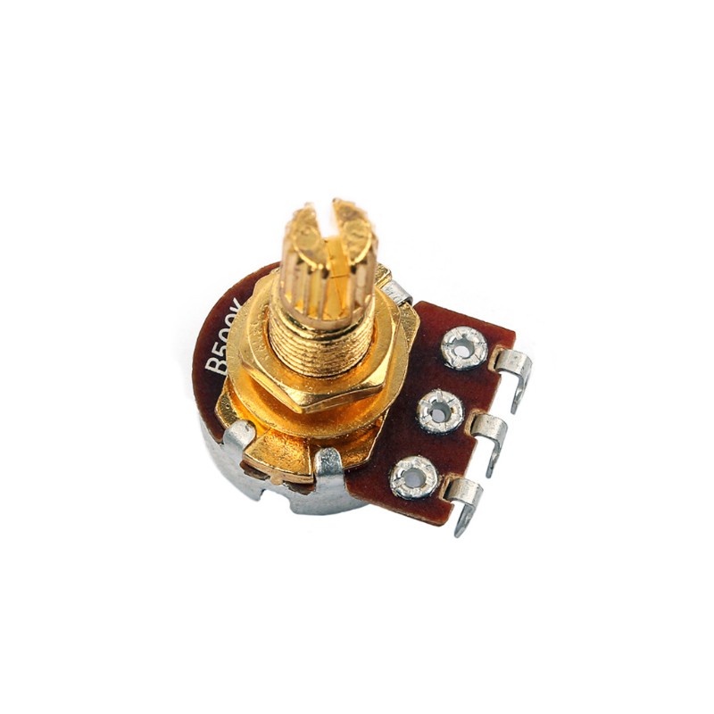 folღ 5Pcs B500k Potentiometer Splined Pot Electric Guitar Bass Effect Amp Tone Volume Parts