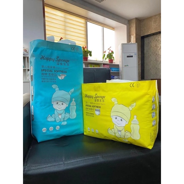 Bỉm HAPPY SPONGE Natural nội địa Trung xuất NHẬT quần / dán đủ size S120, M104,L96,M92,L92,XL88,XXL84,XXXL80, 4XL80