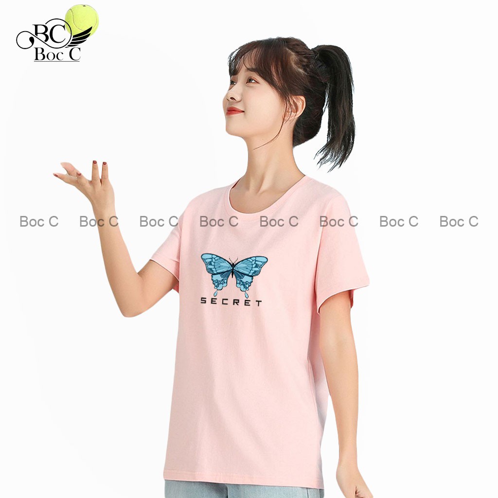 Áo thun in hình con bướm Butterfly tay ngắn cổ tròn nam nữ 9 Fashion vải phông cotton tee basic BƯỚM SECRET - T20