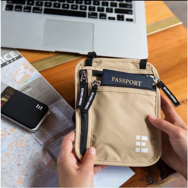 Túi đeo đựng hộ chiếu và thẻ TRAVEL NECK ❤️Hanrui Offical❤️