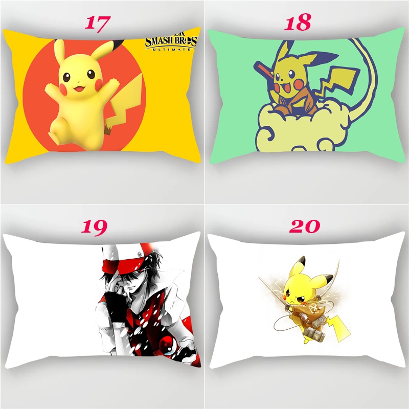 Vỏ Gối Polyester In Hình Pikachu Pokemon Đơn Mặt
