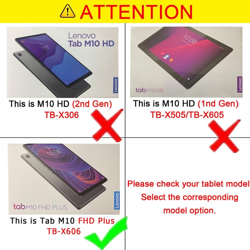 Bao da máy tính bảng nắp lật bằng da PU và TPU mỏng dành cho Lenovo Tab M10 FHD Plus  TB-X606F/TB-X606X