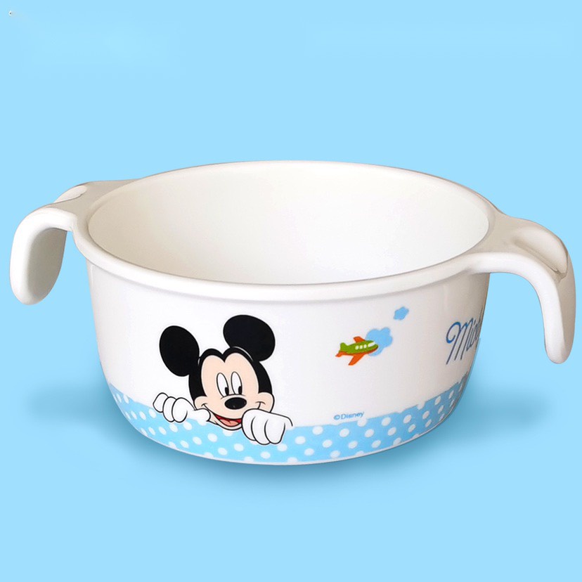 [Mẹ&amp;Bé] CHÉN ĂN DẶM MELAMINE CAO CẤP 2 QUAI HỌA TIẾT MICKEY CHO BÉ