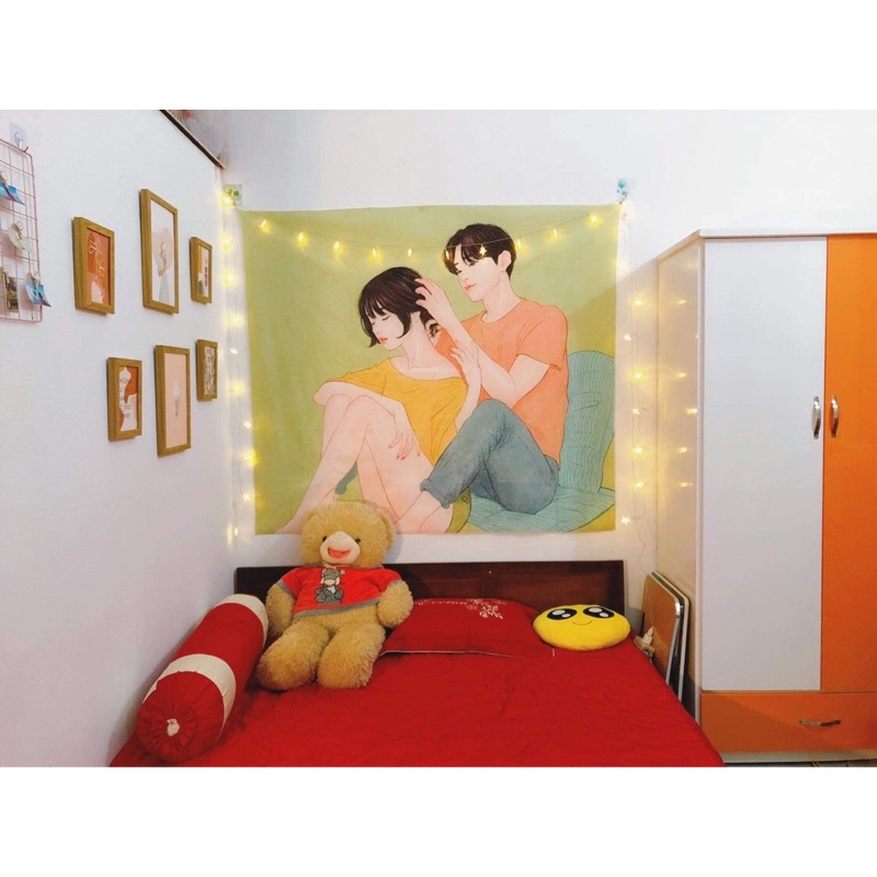 (Xả Kho -tặng đèn) Tranh vải Decor cặp đôi GT301