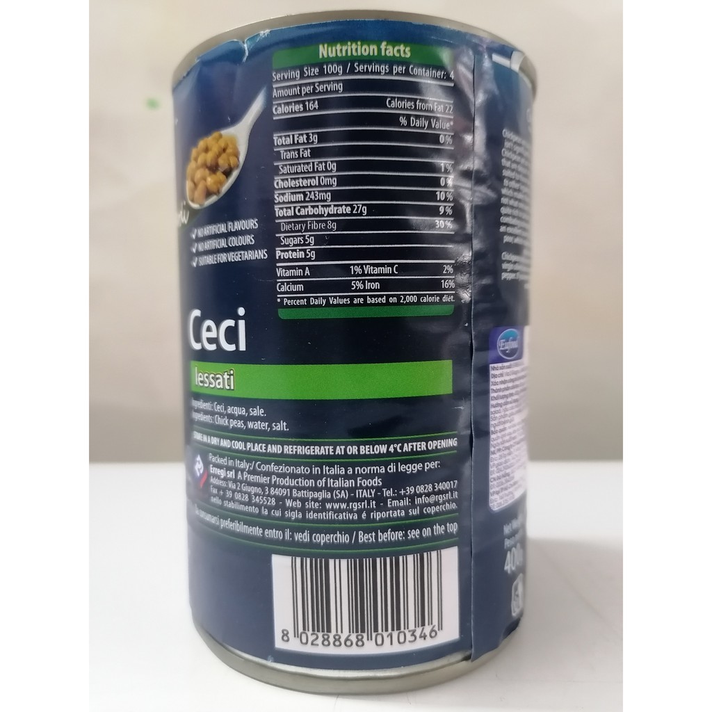 [400g] Đậu gà (Đậu răng ngựa) [Italia] CASTELLO (Rich of Fibres) Chick Peas (euf-hk)