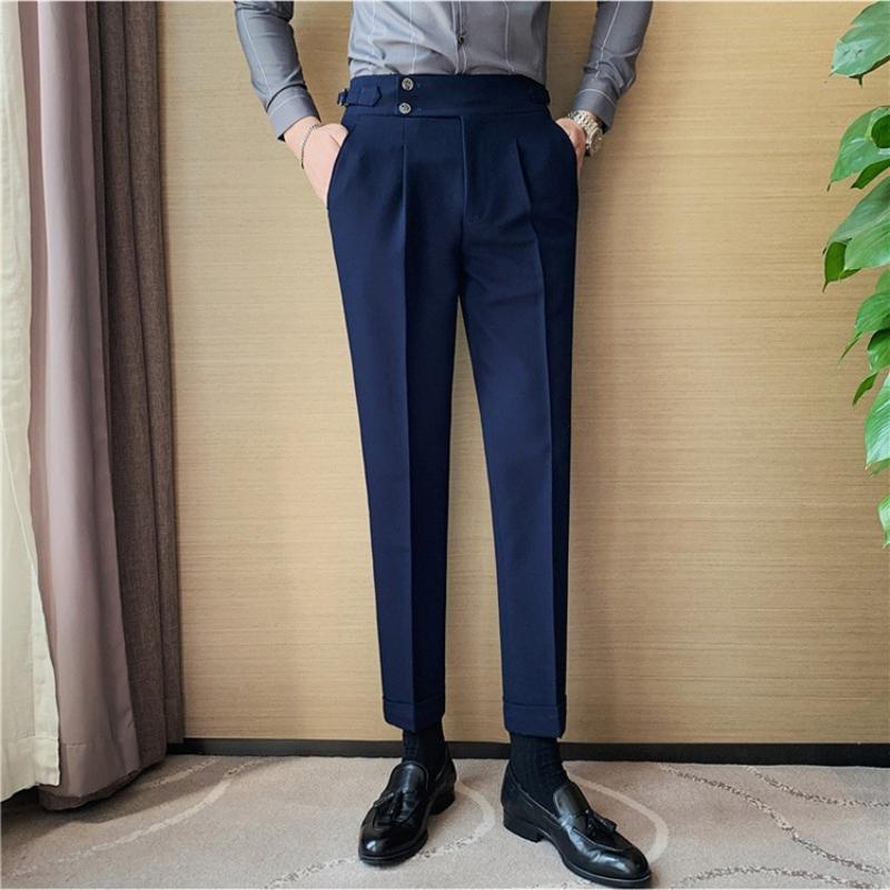 quần âu nam 2 khuy sắn gấu màu đen xanh ghi xám trắng đẹp công sở hàn quốc cao cấp ống đứng côn suông rộng co giãn