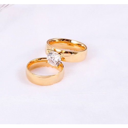 Nhẫn Đính Kim Cương Nhân Tạo Bản 6mm Titan Ko Đen TT 3396