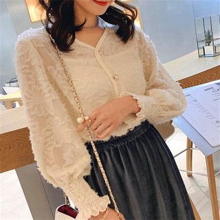 2908sm - aó sơ mi phối ren siêu xinh