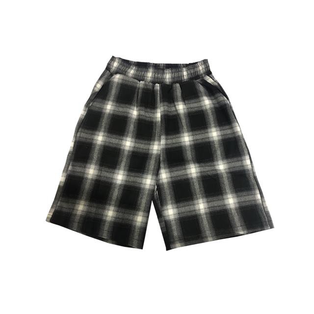 Quần Short Lưng Cao Ống Rộng Họa Tiết Sọc Caro Thời Trang Cho Nữ | BigBuy360 - bigbuy360.vn