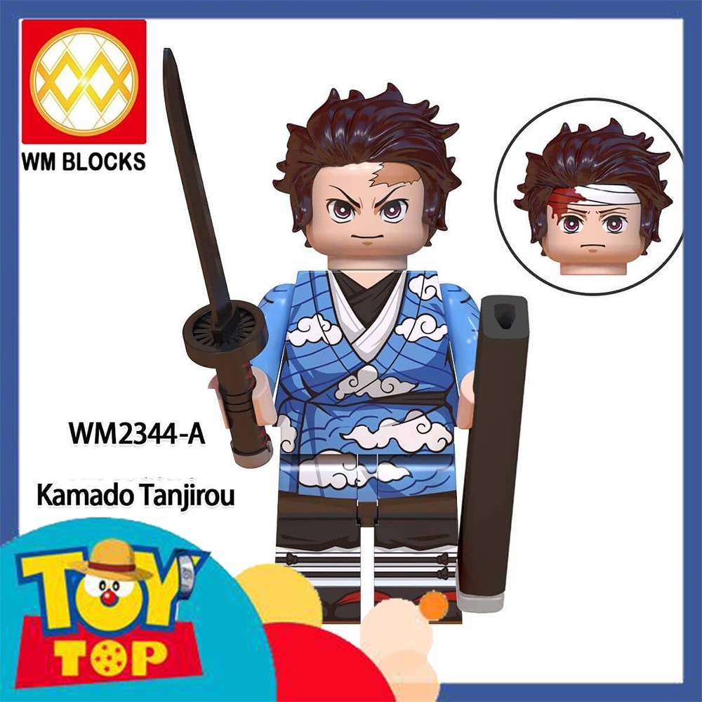 [Đóng túi] Đồ chơi lắp ráp minifigures nhân vật Kamado Tanjiro trong Demon Slayer thanh gươm diệt quỷ xếp hình WM2344-A