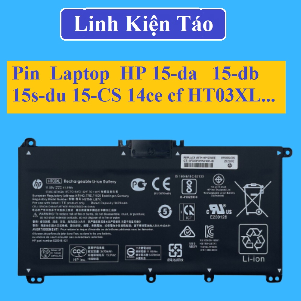 Pin Laptop HP 15-da 15-db 15s-du 15-CS 14ce cf HT03XL 15da db 14-CE 15-CW