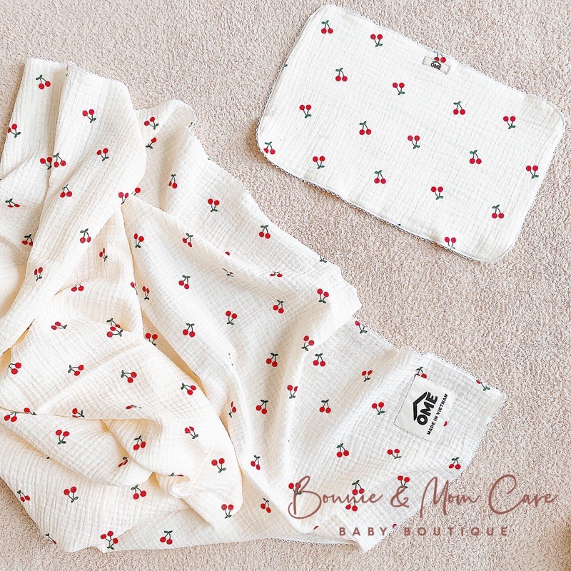 Miếng lót đầu sơ sinh vải xô 8 lớp OME phong cách Hàn Quốc cho bé