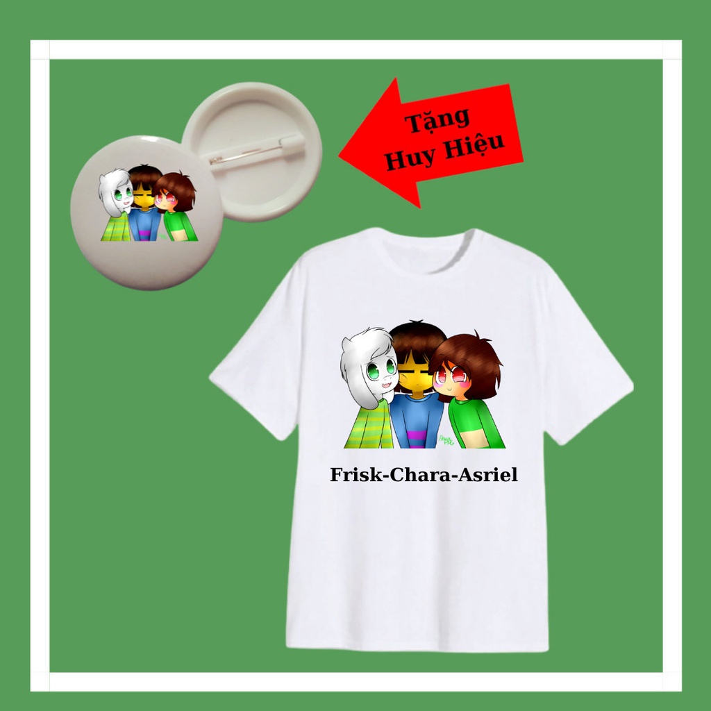 Áo phông biệt đội Gangster, Áo Chara, Frisk bé gái, huy hiệu Chara, Frisk, Asriel